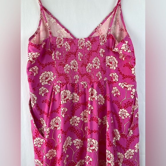 A.L.C. Marissa Shark Bite Hem Silk & Linen Dress Pink Barbiecore size 14 - Picture 6 of 10